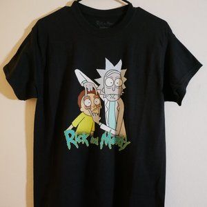 RICK AND MORTY ADULT SWIM RIPPLE JUNCTION MEDIUM BLACK 100% COTTON T SHIRT